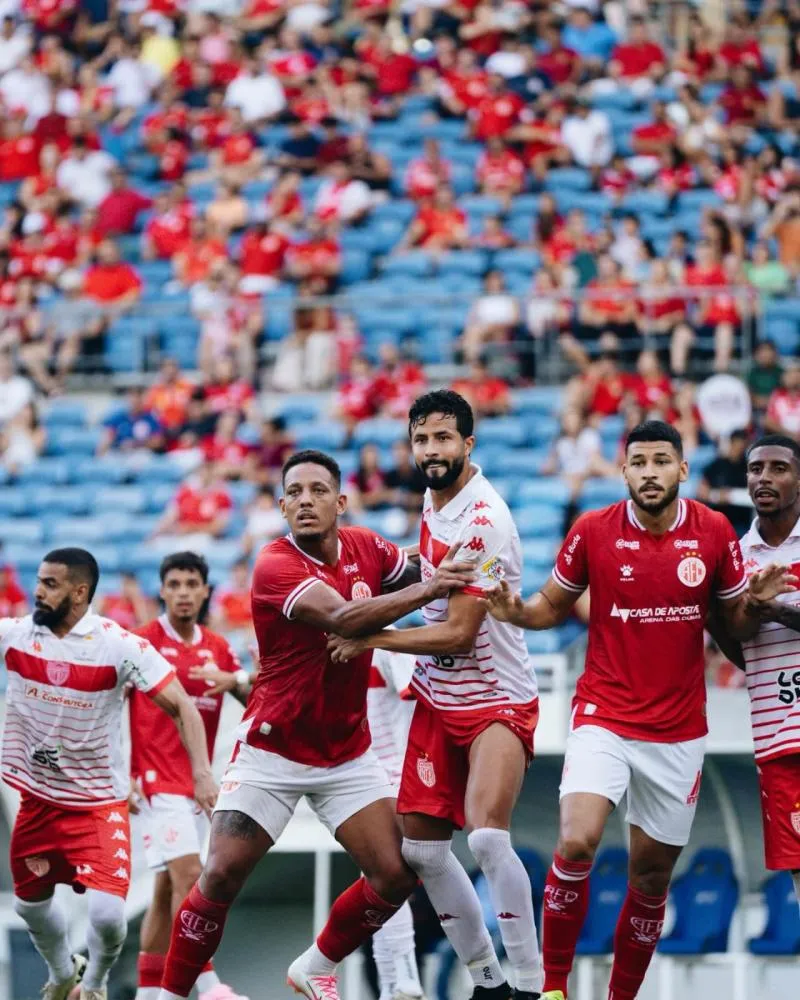 Zagueiro Mateus Magallanes, autor do gol do Time Macho no 2º jogo contra o América, pela semifinal do Estadual. Foto: Casa de Apostas Arena das Dunas